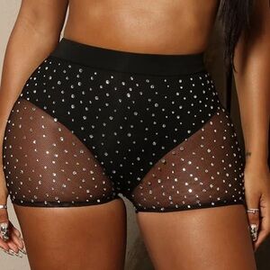 fashion nova rhinestone swim bottoms